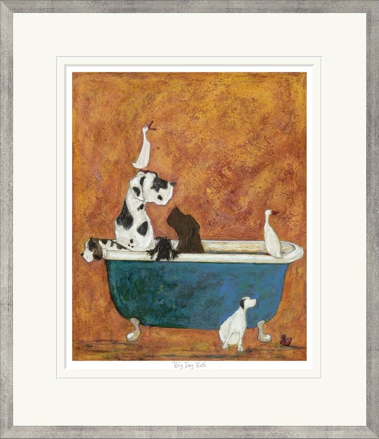 'Big Dog Bath' Ltd Ed. Signed Mounted Print by Sam Toft (Print) 
